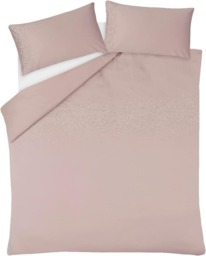 Rackhams Luxury Hotel Quality Diamonte Embellished Duvet Cover with Pillowcases - Blush - Double (200cm x 200cm) - thumbnail 4