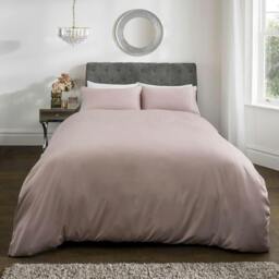 Rackhams Luxury Hotel Quality Diamonte Embellished Duvet Cover with Pillowcases - Blush - Double (200cm x 200cm) - thumbnail 1