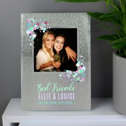 Rackhams Personalised Festival Style 4x4 Glitter Glass Photo Frame