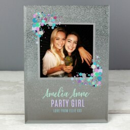 Rackhams Personalised Festival Style 4x4 Glitter Glass Photo Frame - thumbnail 2