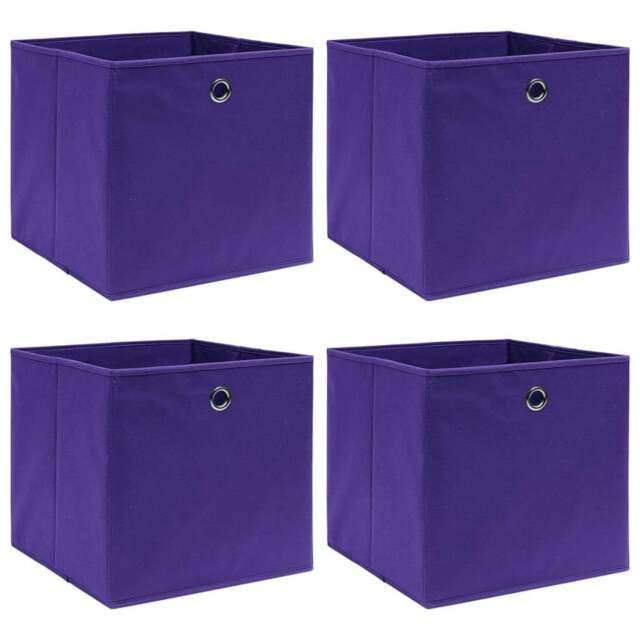 Rackhams Storage Boxes 4 pcs Non-woven Fabric 28x28x28 cm Purple