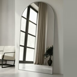 Rackhams Modern Silver Metal Archtop Full Length Mirror 200cm x 100cm