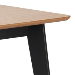 Rackhams Roxby Dining Table in Oak & Black - Black - No - Brown - thumbnail 5