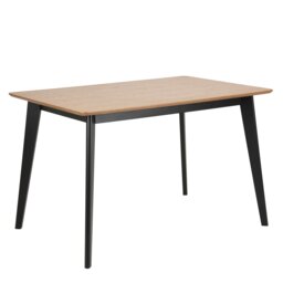 Rackhams Roxby Dining Table in Oak & Black - Black - No - Brown - thumbnail 1