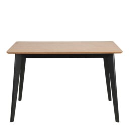 Rackhams Roxby Dining Table in Oak & Black - Black - No - Brown - thumbnail 2