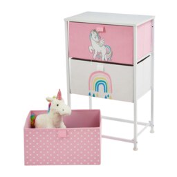 Rackhams Unicorn 3 Drawer Kids Storage Chest - Pink/White - thumbnail 6