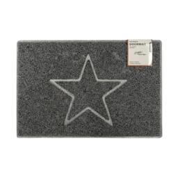 Rackhams Star Large Embossed Doormat in Grey - Grey - Large