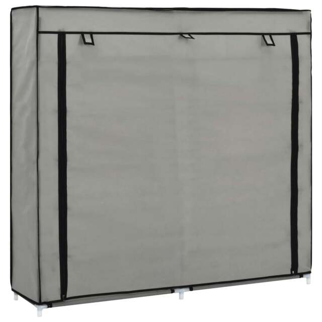 Rackhams Shoe Cabinet with Cover Grey 115x28x110 cm Fabric