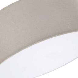 Rackhams Contemporary Grey Linen Fabric Semi Flush Ceiling Light Fixture with Diffuser - thumbnail 3