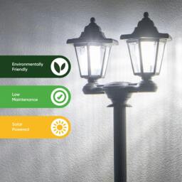 Rackhams 3-in-1 Double Headlamp Solar Garden LED Light - thumbnail 6