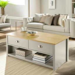 Rackhams Coffee Table With 2 Drawers Grey - thumbnail 3