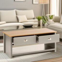 Rackhams Coffee Table With 2 Drawers Grey
