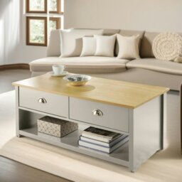 Rackhams Coffee Table With 2 Drawers Grey - thumbnail 2
