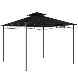 Rackhams 3 x 3 m Gazebo, Outdoor Gazebo Canopy with 2-Tier Roof - 300L x 300W x 285H cm - Gazebo - Black - thumbnail 2