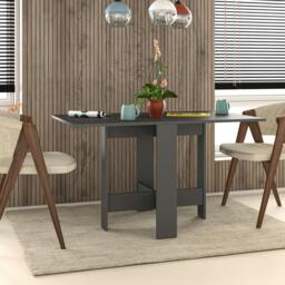 Rackhams Artemio Foldable Table Anthracite Rectangular Engineered Wood Folding Table 130(W)x76(D)x73.4(H)cm Kitchen Dining Room - Anthracite - thumbnail 4