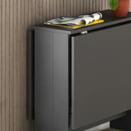 Rackhams Artemio Foldable Table Anthracite Rectangular Engineered Wood Folding Table 130(W)x76(D)x73.4(H)cm Kitchen Dining Room - Anthracite - thumbnail 6