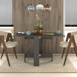 Rackhams Artemio Foldable Table Anthracite Rectangular Engineered Wood Folding Table 130(W)x76(D)x73.4(H)cm Kitchen Dining Room - Anthracite