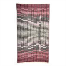 Rackhams Hipster Cotton Jacquard Hammam Towel - Terracotta and Grey - thumbnail 4