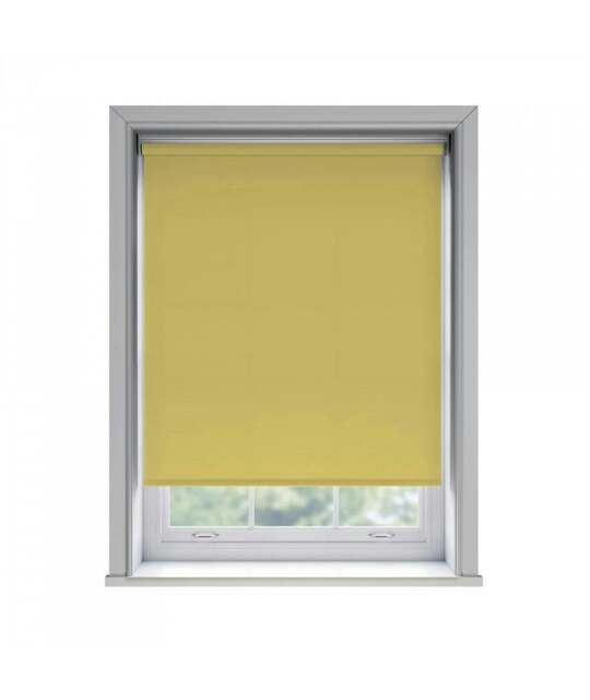 Rackhams No Drill Ochre Thermal Blackout Roller Blind (170cm Drop) - 65cm - image 1
