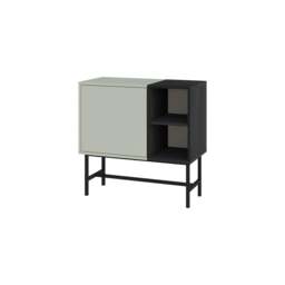 Rackhams Storage Cabinet Push-to-Open Door Sideboard, Open Shelf,Metal Leg, Easy Assembly, Living-Dining Room - Ash Green - thumbnail 6