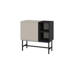 Rackhams Storage Cabinet Push-to-Open Door Sideboard, Open Shelf,Metal Leg, Easy Assembly, Living-Dining Room - Ash Green - thumbnail 3