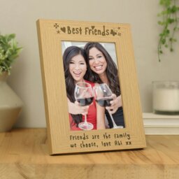 Rackhams Personalised Best Friends 5x7 Oak Finish Photo Frame