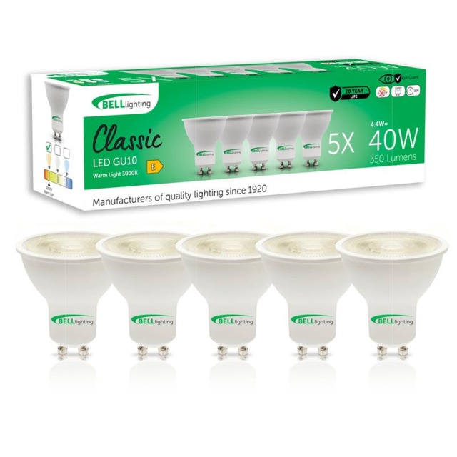 Rackhams GU10 LED Spotlight 4.4W Energy Saving Light Bulbs - Pack of 5 - image 1
