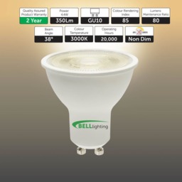 Rackhams GU10 LED Spotlight 4.4W Energy Saving Light Bulbs - Pack of 5 - thumbnail 2