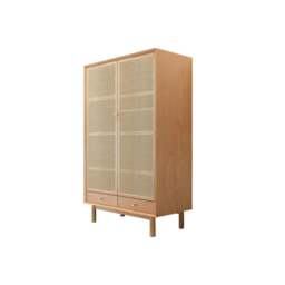Rackhams Bernadette Wardrobe, Hallway Storage, Natural Rattan & Oak - 4 - thumbnail 6