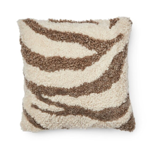 Rackhams Zebra Cushion - Doublesided - 60x60 cm - Taupe/Pearl - image 1