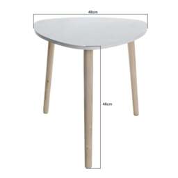 Rackhams Set Of 2 White Triangle Nesting Side Tables Wood Tea Coffee End Table Furniture - White Natural - thumbnail 3