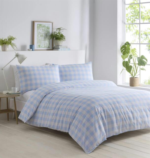 Rackhams Gingham Blue Duvet Cover Set - Single - King - image 1