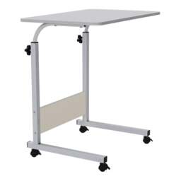 Rackhams Height Adjustable Mobile Table Overbed Desk with Wheels - White - thumbnail 4