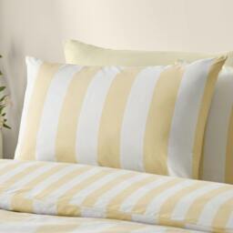 Rackhams Cove Stripe Reversible Duvet Cover Set Yellow - Double - Yellow - thumbnail 3