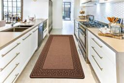 Rackhams Greekey Gel Mat - Beige Brown - 40cm x 60cm (1.3ft x 1.95ft) - thumbnail 3