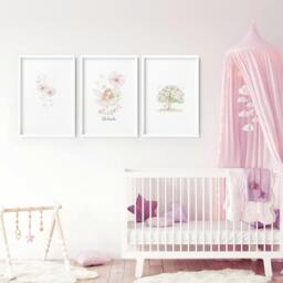 Rackhams Prints For Nursery - Set of 3 wall art prints - A2 16.54 x 23.39 in / 42 x 59.4 cm - Matte Museum Quality Art Paper 290 gsm - White Frame - thumbnail 4