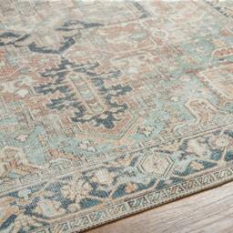 Rackhams Kemer-Washable Green Blue Brown Traditional Vintage Boho Rug - 200 x 275 cm - thumbnail 3