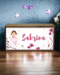 Rackhams Personalised Fairy Light Box for Girls – Soft Pastel LED Room Sign - thumbnail 4