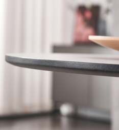 Rackhams Dorchester Lux Dining Table 4 or 6 – Modern Round Table with Durable Powder-Coated Black Metal Legs, - Marbel - White - Modern - thumbnail 5