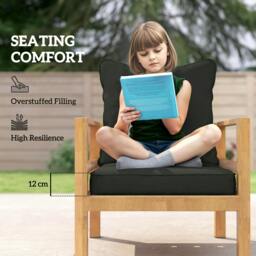 Rackhams Garden Chair Cushion with Seat & Back Pad, CUSHION ONLY - Dark Blue - Polyester - thumbnail 5
