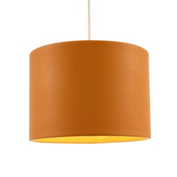 Rackhams Classic Dark Mustard Faux Leather Lamp Shade with Inner Cotton Lining - thumbnail 2