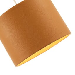 Rackhams Classic Dark Mustard Faux Leather Lamp Shade with Inner Cotton Lining - thumbnail 3