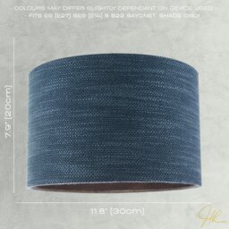 Rackhams Designer Bobbled and Textured Linen Lamp Shade in Navy Midnight Blue - thumbnail 6