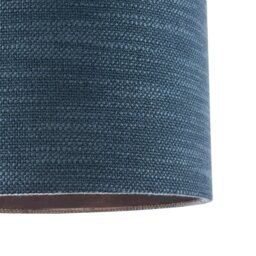 Rackhams Designer Bobbled and Textured Linen Lamp Shade in Navy Midnight Blue - thumbnail 4