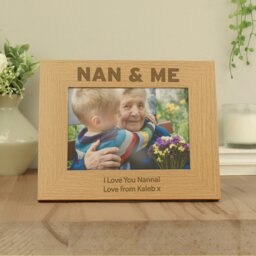 Rackhams Personalised Nan & Me 5x7 Landscape Oak Finish Photo Frame - thumbnail 4