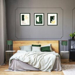 "Rackhams Modern Forest Green Cotton Fabric 10"" Shade with Copper Foil Floral Decoration" - thumbnail 5