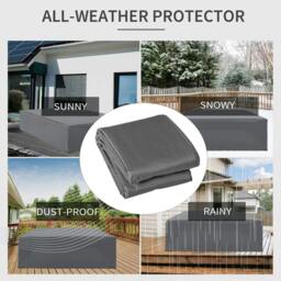 Rackhams 225x210cm Outdoor Garden Rattan Furniture Protective Cover Water UV Resistant Grey - thumbnail 6