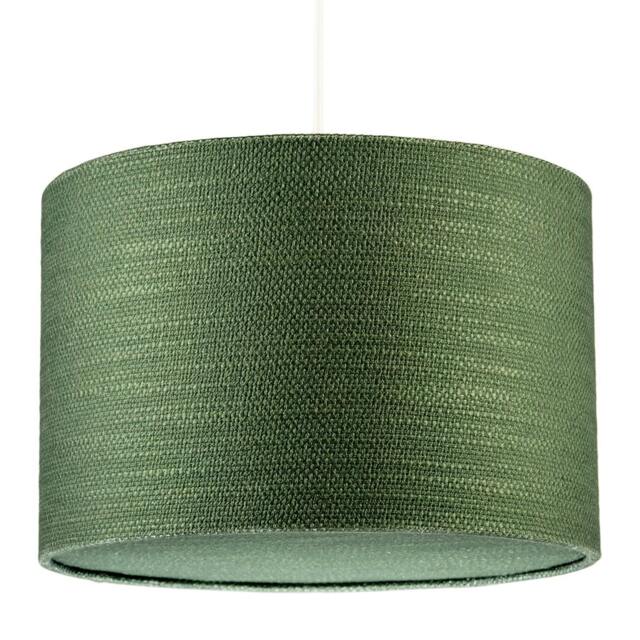 Rackhams Vineyard Green Textured Linen Pendant Lighting Shade with Diffuser - image 1