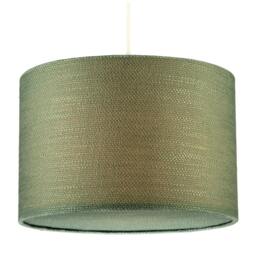 Rackhams Vineyard Green Textured Linen Pendant Lighting Shade with Diffuser - thumbnail 2
