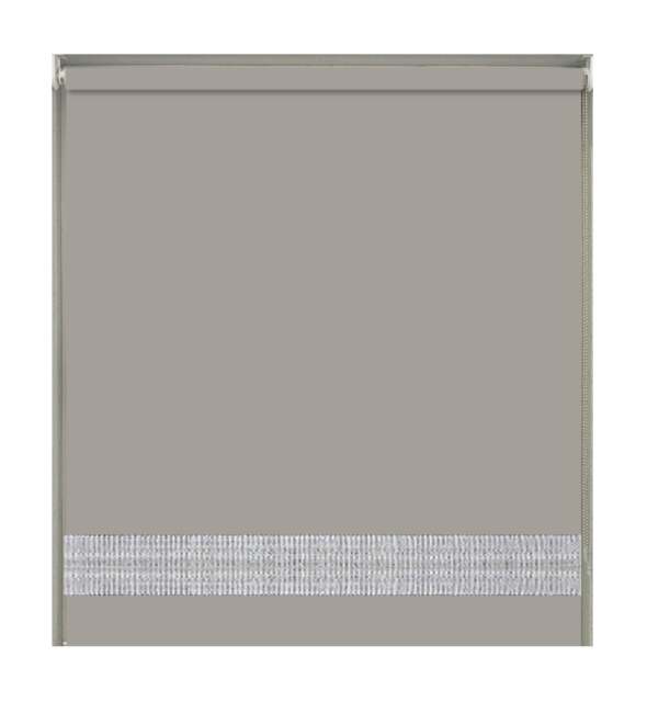 Rackhams Natural Straight Diamante Edge Border Roller Blind - 120cm - image 1